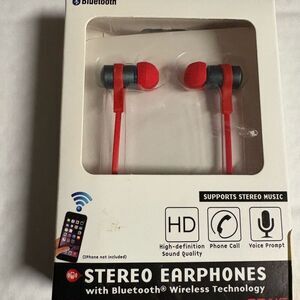 Bluetooth Red Earbud Earphones‎